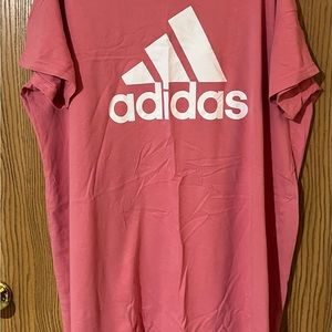 adidas Women's Pink Logo Dress - Casual Tee Dress